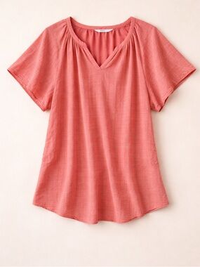 Sonoma Flutter Sleeve Shirt Woman 4X Coral Flowy Lightweight Short Sleeve Top